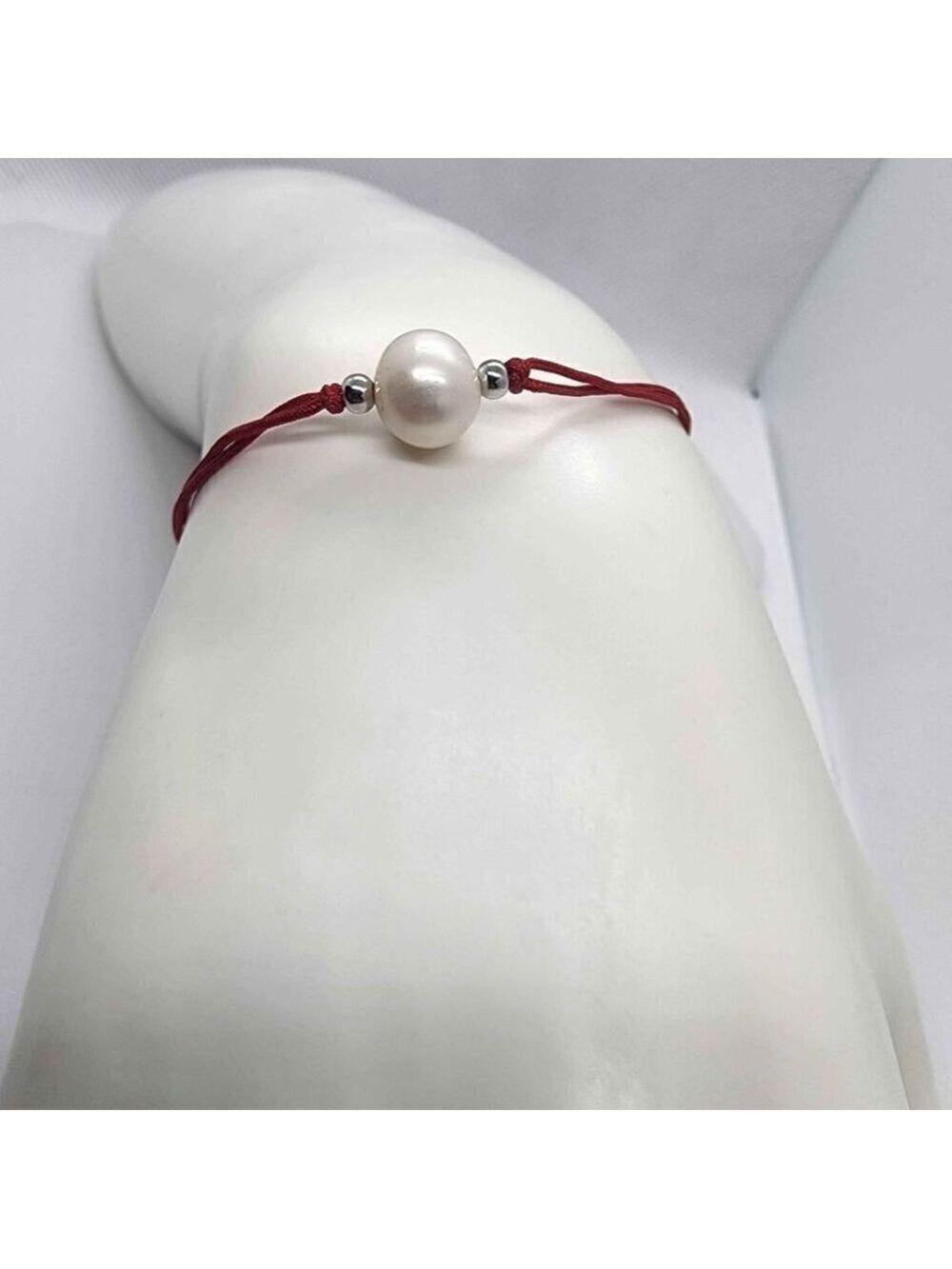 Good Luck Red String with White Pearl Charm